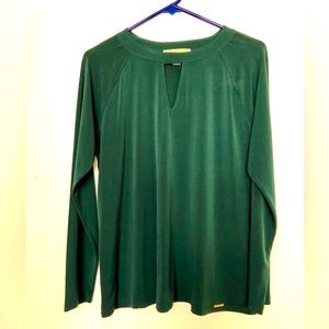 Michael Kors  dark green blouse size Large